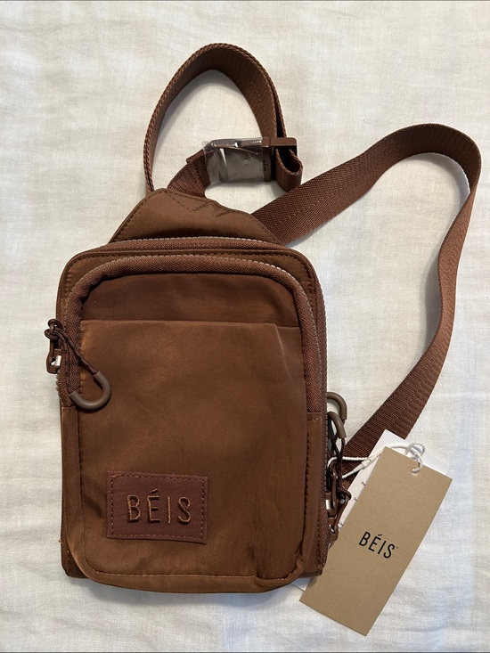 BEIS Handbags - BEIS Brown Compact Crossbody Belt Bag